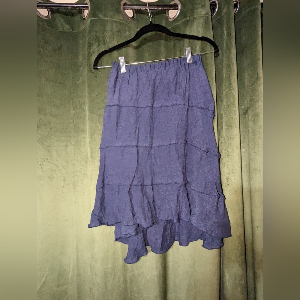 Tiered Navy Blue 2000s Skirt